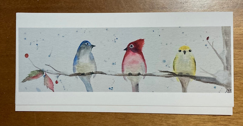 Holiday watercolor print postcards with envelopes